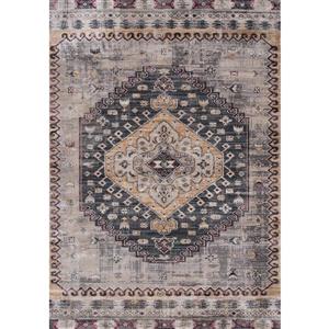 Tapis Sidra de Kalora, style transitoire, 5, 08 pi x 7, 58 pi, gris