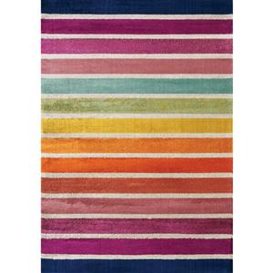 Tapis Brighton de Kalora, arc-en-ciel, 5, 25 pi x 7, 58 pi, rose