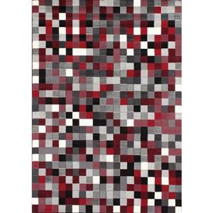 Novelle Home Fiona Rug - Tiny Block Pattern - 7.6-ft x 10.5-ft - Red