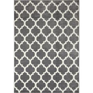 Novelle Home Siecle Rug - Ogee Pattern - 7.8-ft x 10.5-ft - Grey