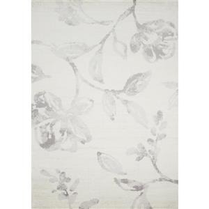 Novelle Home Meridian Rug - Watercolor Flower Pattern - 7.8-ft x 10.5-ft - Grey