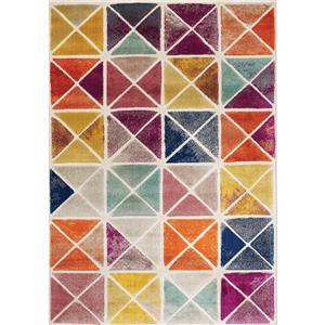 Tapis Brighton de Kalora, motif géométrique, 7, 8 pi x 10, 5 pi, beige