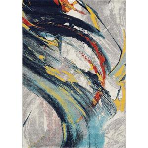 Novelle Home Precision Rug - Abstract Brushtrokes - 7.8-ft x 10.5-ft - Grey