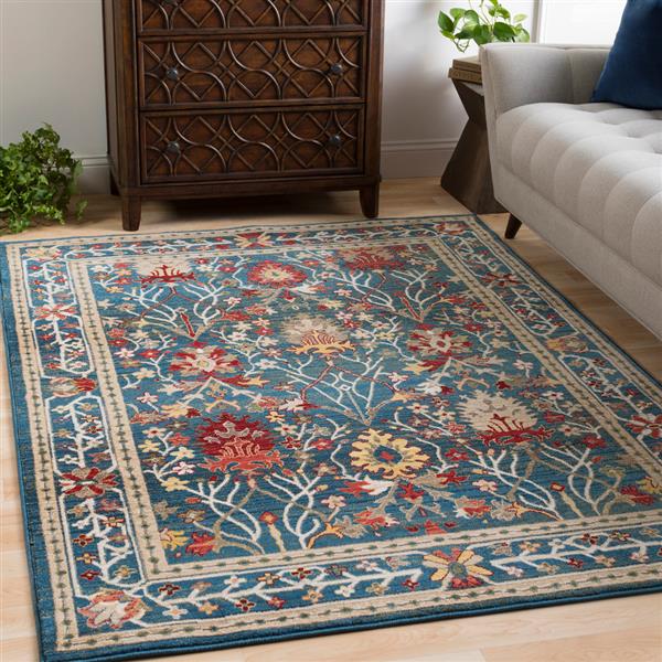 Surya Crafty Traditional Area Rug - 9-ft x 12-ft 3-in - Rectangular - Navy