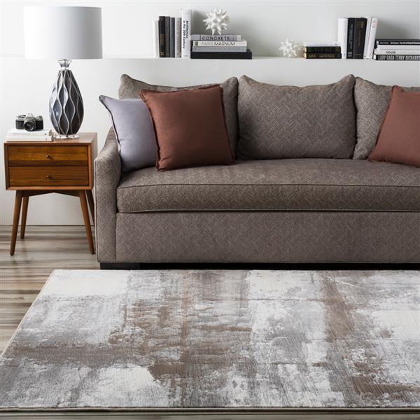 Surya Contempo Modern Area Rug - 5-ft 3-in x 7-ft 6-in - Rectangular - White/Brown