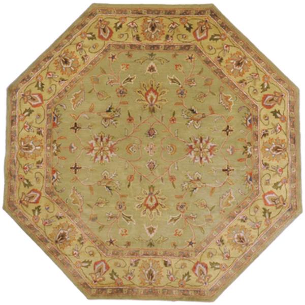 Surya Crowne Traditional Area Rug - 8-ft x 8-ft - Octagonal - Olive ...