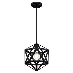 Westinghouse Geometric Pendant Light - 1-Light - Matte Black