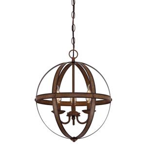 Westinghouse Lighting Canada Stella Mira Pendant Light - 3-Light - Oil Rubbed Bronze and Wood