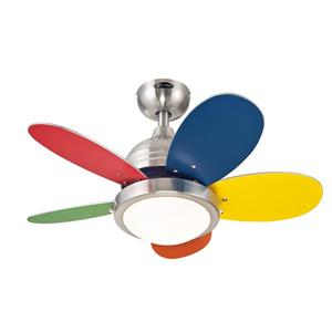 Westinghouse Lighting Canada Roundabout Ceiling Fan - LED - 6-Blade - Brushed Nickel and Multicolor