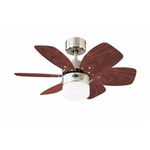 Westinghouse Lighting Canada Floral Royal Ceiling Fan - 1-Light - 6-Blade - Brushed Nickel and Plywood