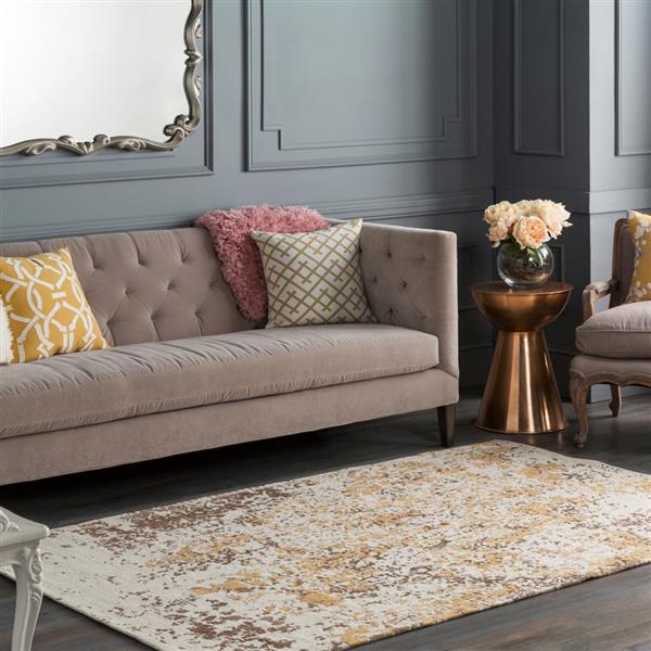 Surya Egypt Modern Area Rug - 9-ft x 13-ft - Rectangular - Mustard/Brown