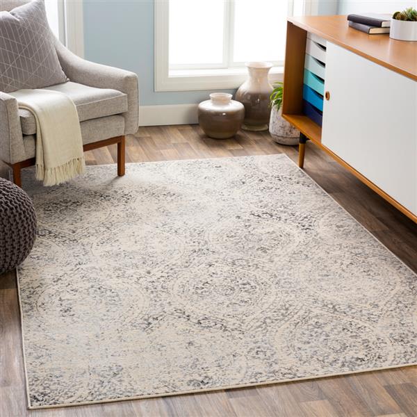 Surya City light Transitional Area Rug - 6-ft 7-in x 9-ft - Rectangular - Charcoal
