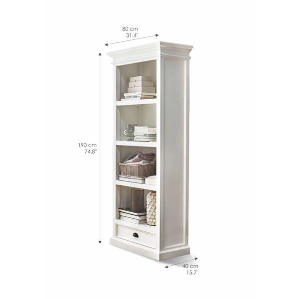 NovaSolo Halifax Bookcase with Drawer - White CA604 | RONA