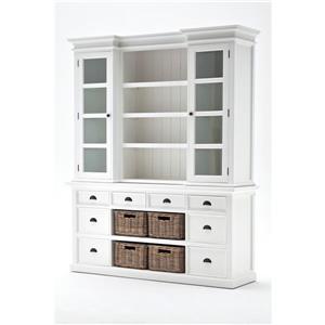 NovaSolo Halifax Library Hutch with Basket Set - White