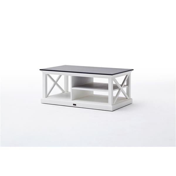 NovaSolo Halifax Contrast Coffee Table - 28-in x 48-in - White/Black