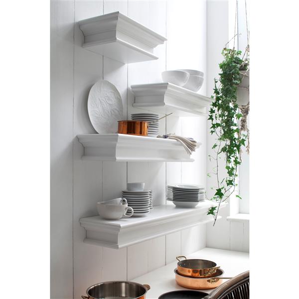 NovaSolo Halifax Floating Wall Shelf - 47-in - White