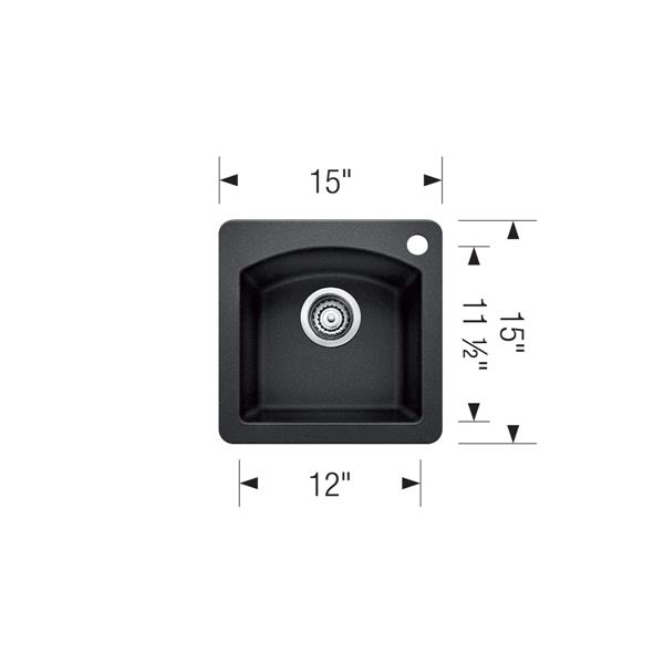 Blanco Diamond Mini Dropin Bar Sink Concrete Grey 402281 RONA