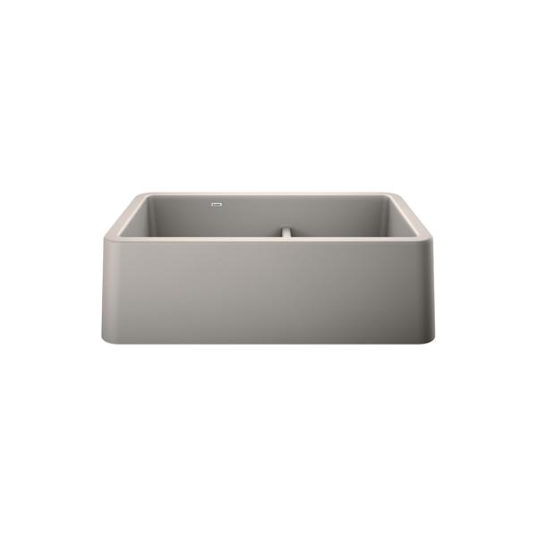 BLANCO Ikon Double Bowl Farmhouse Sink - 33-in - Concrete Grey