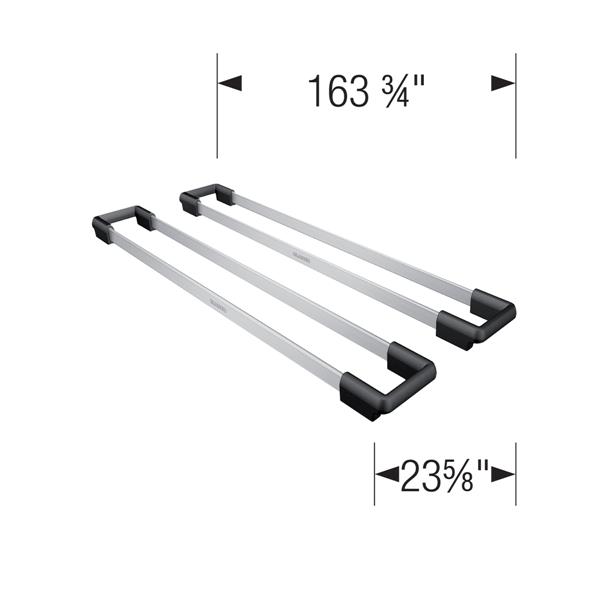 BLANCO Multifuctional Sink Rails - Set of 2 - Stainless Steel