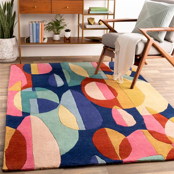 Surya Forum Modern Area Rug 4ft Square Navy FM72064SQ RONA