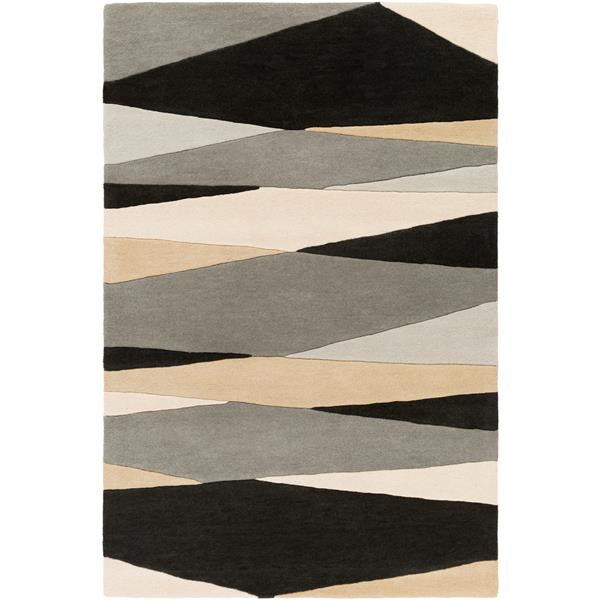 Surya Forum Modern Area Rug 4ft x 6ft Rectangular Black FM7205