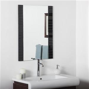 Decor Wonderland Beveled Bathroom Mirror - 31.5-in x 23.6-in - Black