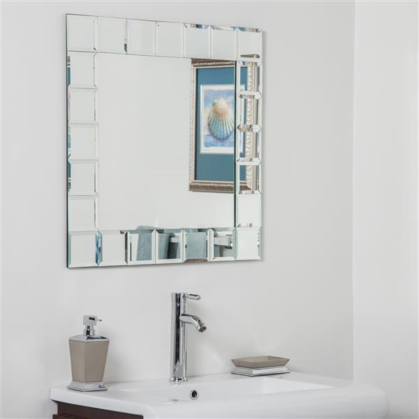 Decor Wonderland Montreal Square Bathroom Mirror- 27.5-in x 27.5-in