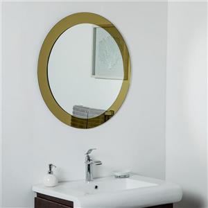 Miroir sans cadre rond Golden Sol de Décor Wonderland, 30 po