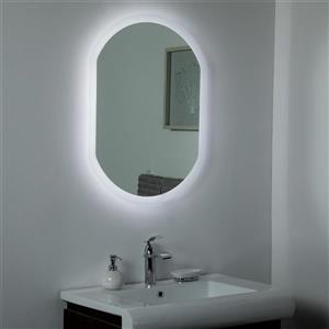 Miroir de salle de bain à DEL  Luka de Décor Wonderland, 31,5 po x 23,6 po