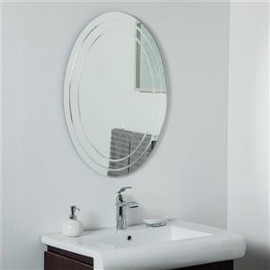 Decor Wonderland Tate Frameless Oval Mirror - 31.5-in x 23.6-in