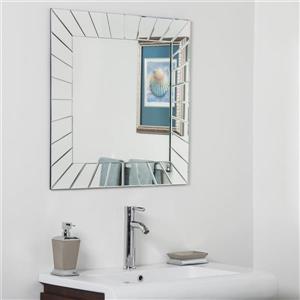 Miroir de salle de bain carré Norvège de Décor Wonderland, 27,5 po x 27,5 po