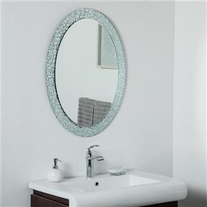 Decor Wonderland Jewel Oval Frameless Mirror - 31.5-in x 23.6-in