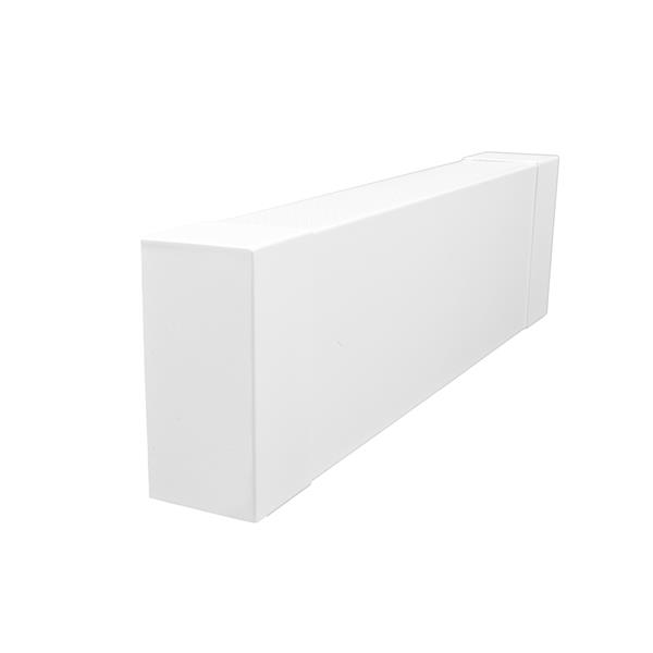 Veil Atlas Baseboard Heater Cover - Right Closed Endcap - 2-3/4-in - Satin White Aluminum