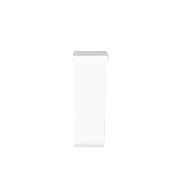 Embout gauche pour couvre-plinthe électrique Titan de Veil, ouvert, 2-3/4  po, blanc semi-lustré TN001-LFO