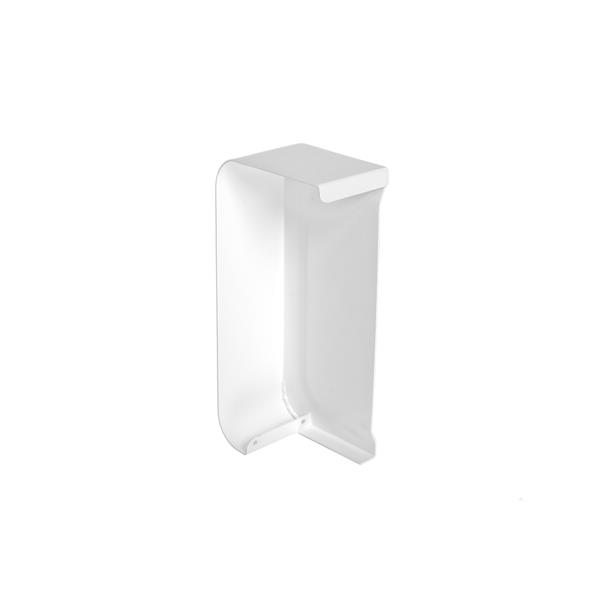 Embout gauche pour couvre-plinthe électrique Titan de Veil fermé 2-3/4 po aluminium blanc semi-lustré