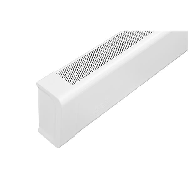 Embout gauche pour couvre-plinthe électrique Titan de Veil fermé 2-3/4 po aluminium blanc semi-lustré