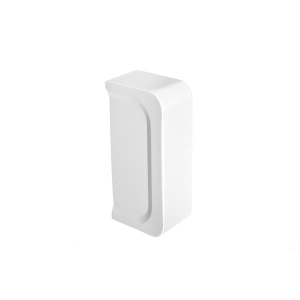 Embout gauche pour couvre-plinthe électrique Titan de Veil fermé 2-3/4 po aluminium blanc semi-lustré