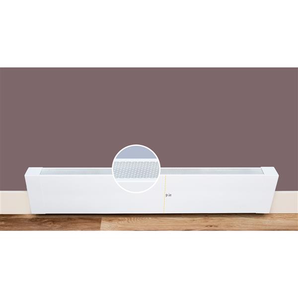 Veil Atlas XL Baseboard Heater Cover - 3-ft - Satin White Aluminum