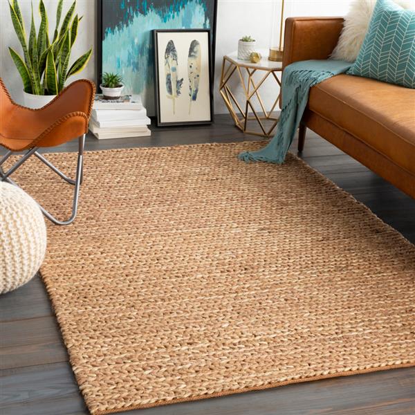 Surya Haraz Natural Fiber Area Rug - 8-ft x 10-ft - Rectangular - Tan