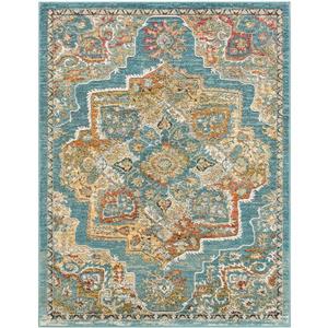 Surya Herati Updated Traditional Area Rug - 7-ft 10-in x 10-ft 6-in - Rectangular - Aqua