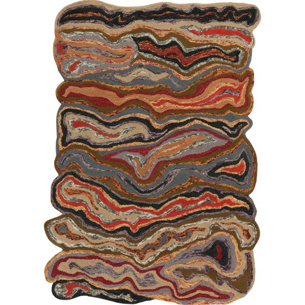 Surya Gypsy Modern Area Rug - 5-ft x 8-ft - Rectangular - Burgundy ...