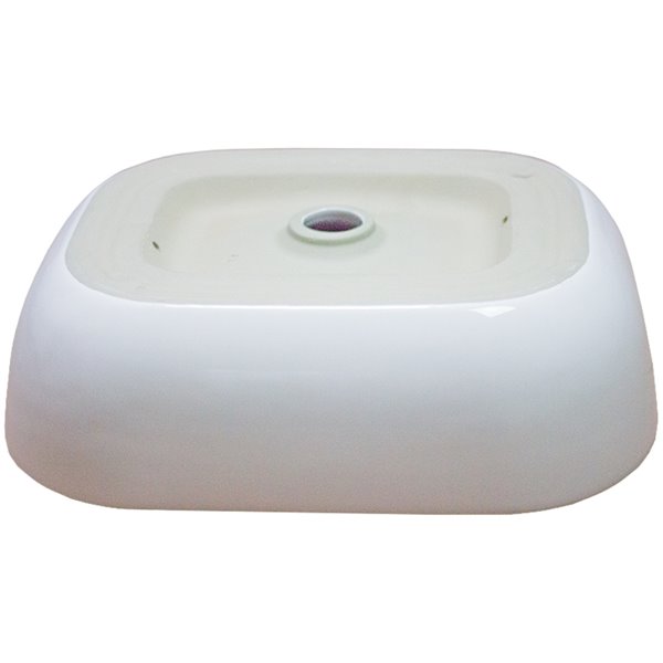 American Imaginations Vessel Bathroom Sink - Rectangular Shape - 19.9-in x 15.9-in - White
