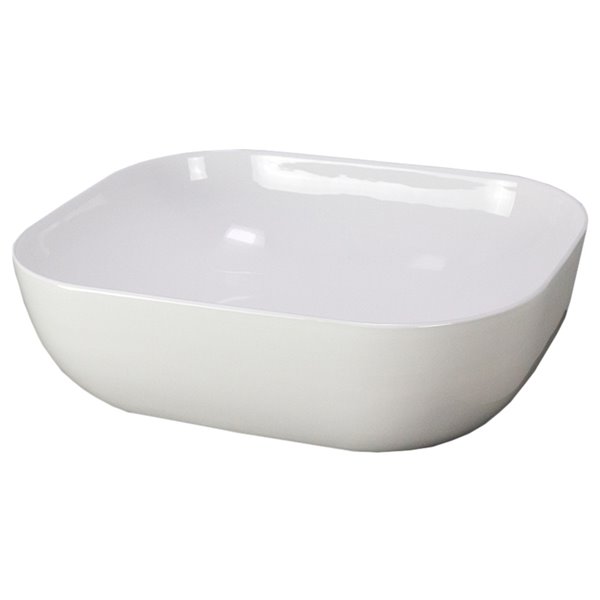 American Imaginations Vessel Bathroom Sink - Rectangular Shape - 19.9-in x 15.9-in - White