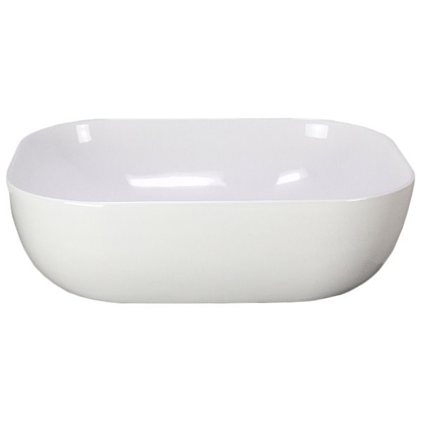 American Imaginations Vessel Bathroom Sink - Rectangular Shape - 19.9-in x 15.9-in - White