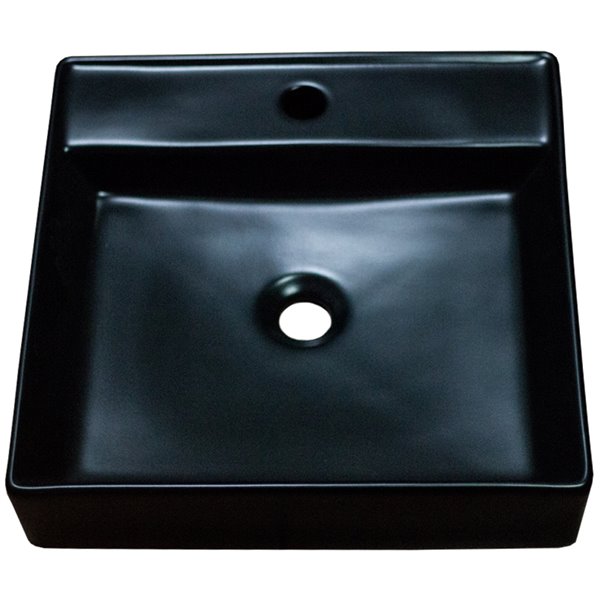 American Imaginations Vessel Bathroom Sink - Square Shape - 18.1-in - Black