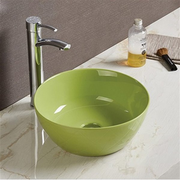 American Imaginations Vessel Bathroom Sink - 14.09-in - Green
