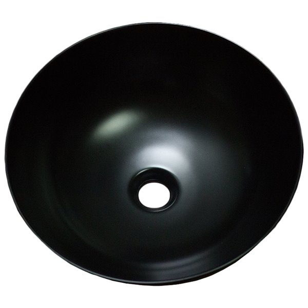 American Imaginations Vessel Bathroom Sink - Round Shape - 16.34-in - Black