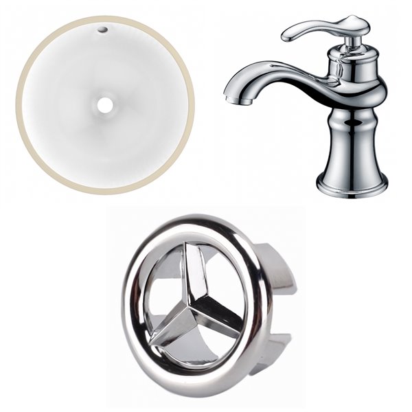 American Imaginations Round Undermount Bathroom Sink 16.5in x 16.5