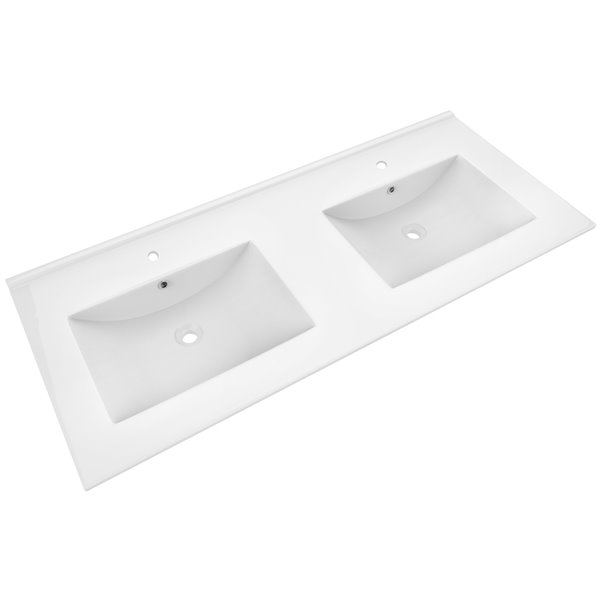 American Imaginations Xena Bathroom Vanity Top Set - Double Sink - 48-in - White