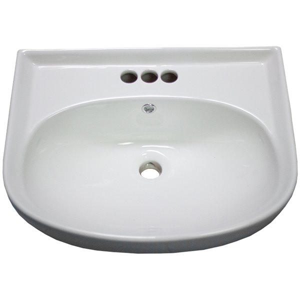 American Imaginations Vessel Bathroom Sink - Rectangular Shape - 22-in x 17.7-in - White